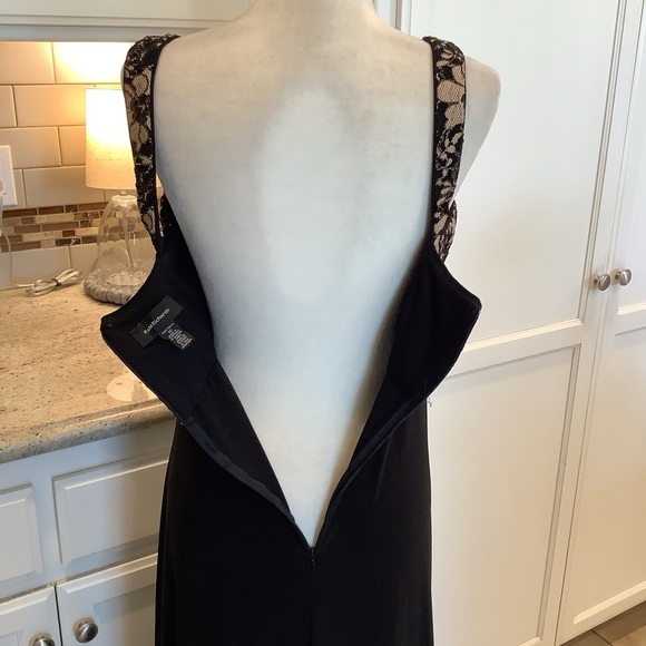 R & M Richards Two-Piece Maxi Dress and Shrug Size 10 Black and Gold - Picture 11 of 13